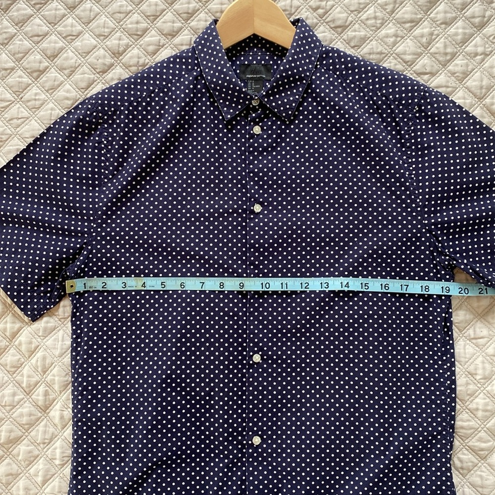 H&M / Men’s Short Sleeve Shirt / Navy Polka Dot / Medium - Picture 6 of 8
